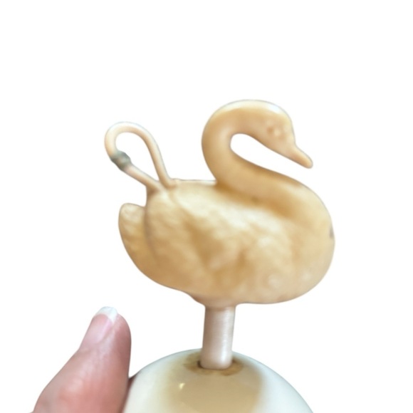 Vintage 1950’s Baby Swan Rattle Toy Blue White Plastic Retro Infant - Picture 3 of 8